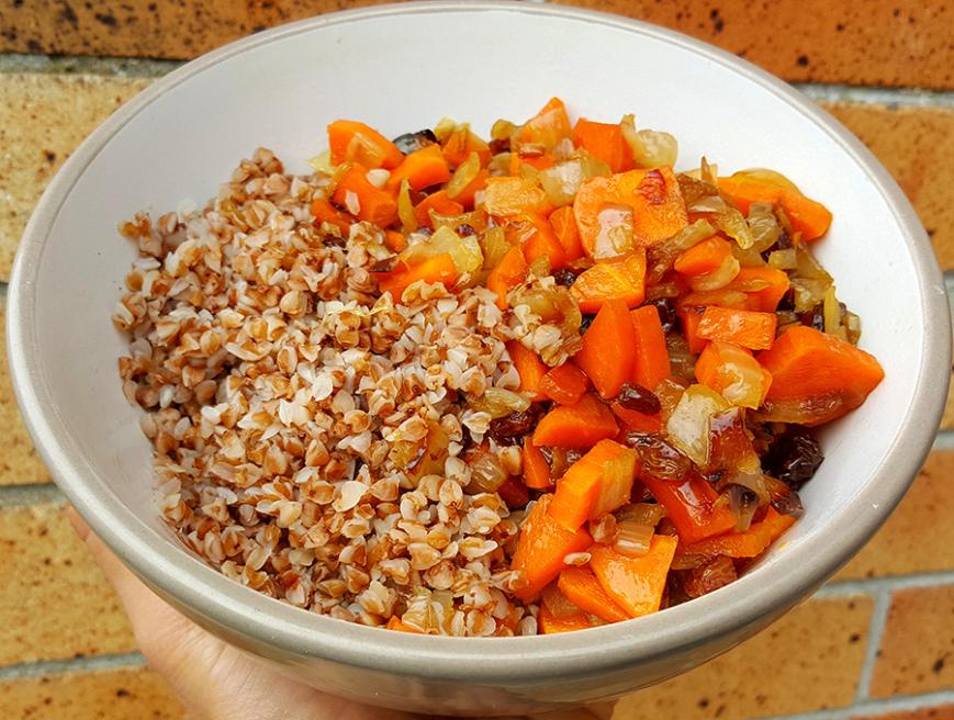 buckwheat carrot onion raisins
