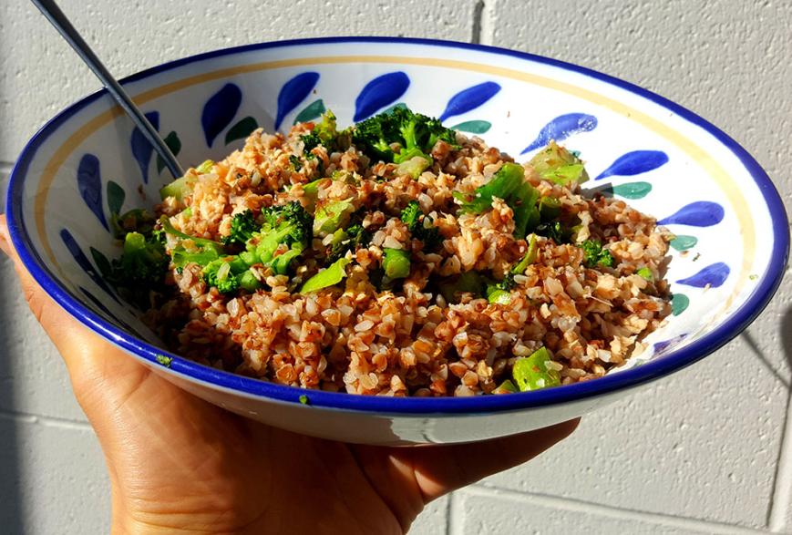 kasha broccoli salmon