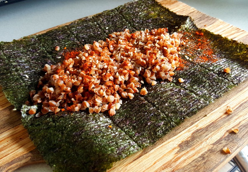 sushi out of kasha roasted buckwheat